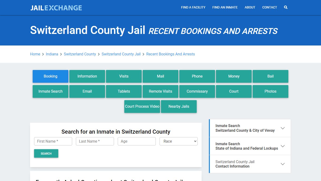 Switzerland County Jail Recent Bookings And Arrests