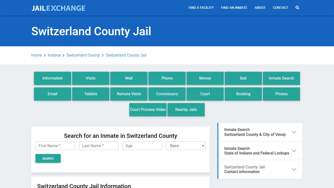 Switzerland County Jail Roster Lookup, IN, Inmate Search