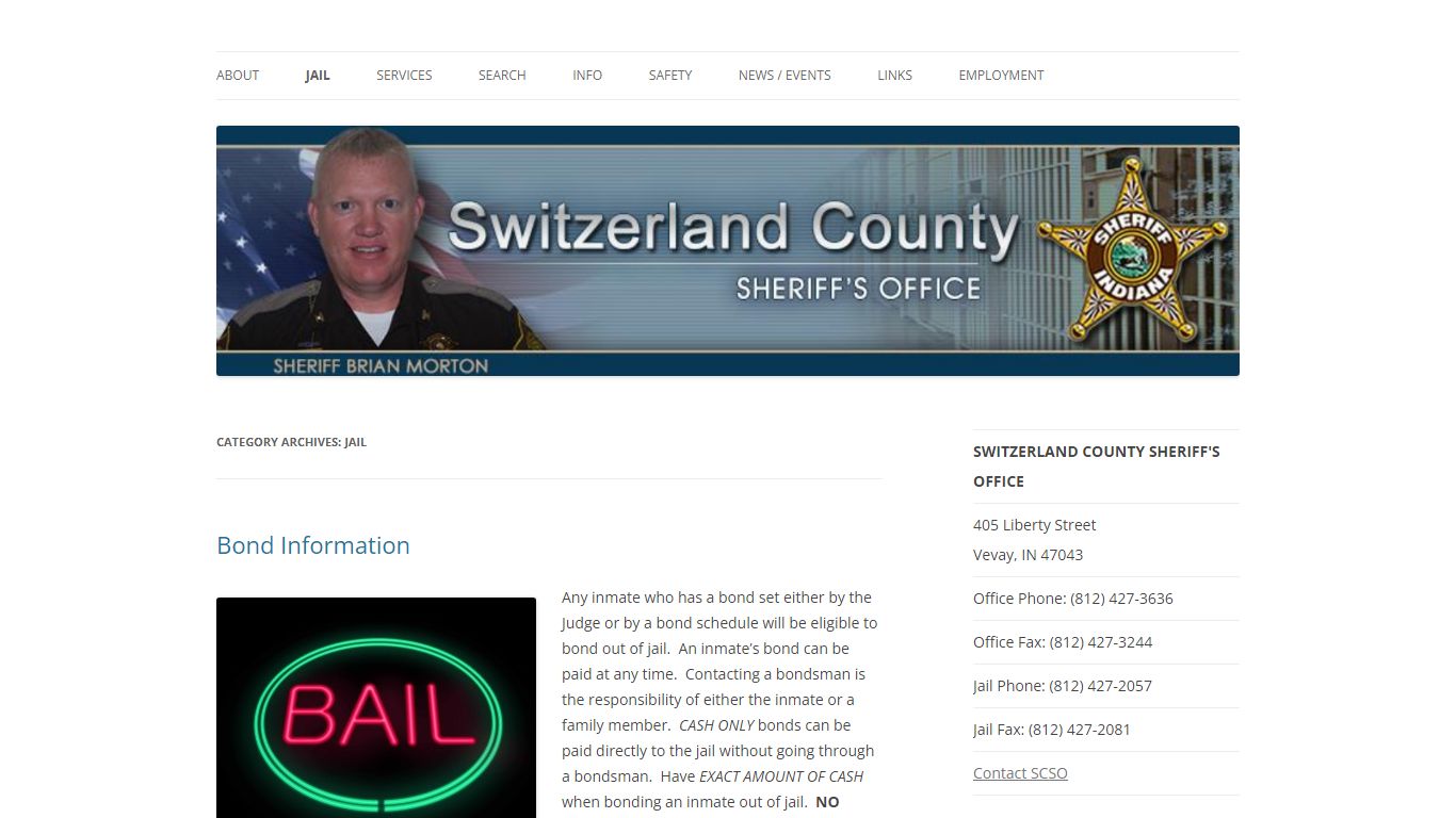 Jail Archives - Switzerland County Sheriff’s Office